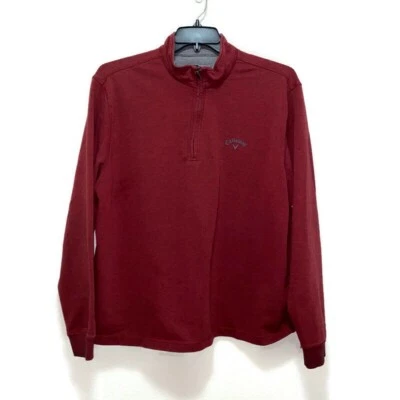 CALLAWAY Red 1/4 Zip Sweater Mens Size Large Pullover Solid - Image 1 of 4