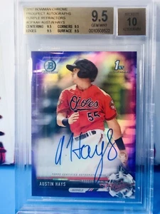 🔥2017 Bowman Chrome Austin Hays RC Purple Ref AUTO BGS 9.5⚾️ MAKE OFFER🔥 - Bild 1 von 7