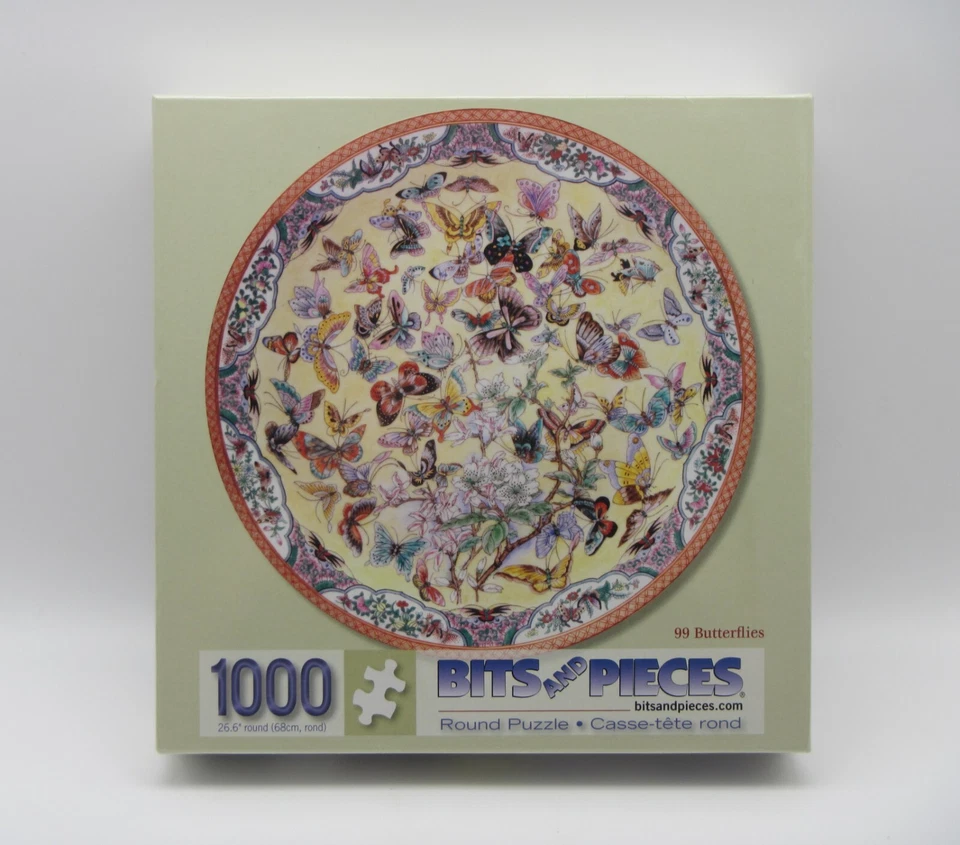 Bits and Pieces 99 Butterflies 1000 Piece Round Jigsaw Puzzle 45503 Nature