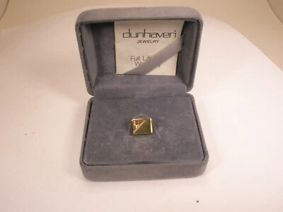 Genuine Red Ruby Stone Vintage DUNHAVEN Tie Tack Lapel Pin in box - Image 1 of 4