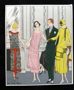Art Gout Beauté Robes Doeuillet Pochoir 1924 découpis art-déco - Picture 1 of 5