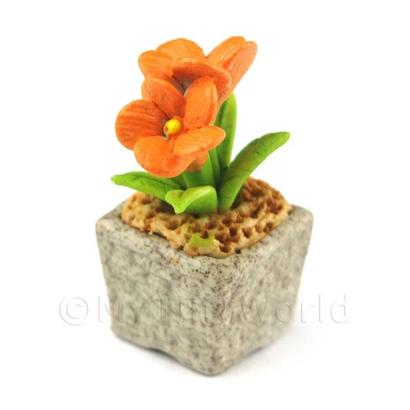 Miniatura Fatto a Mano Arancione Colorato Ceramica a Fiore - Immagine 1 di 1