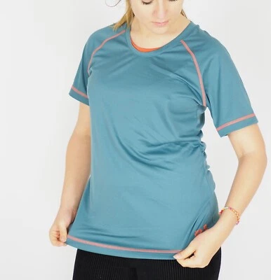 Camiseta deportiva informal verde coral oscuro Jack Wolfskin Rock Chill 1804501 para mujer Foto 1 de 4