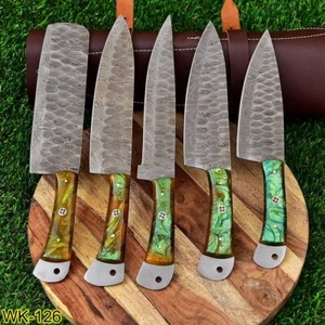 Messerset scharf Damaststahl Profi Koch Besteck Steak Küchenmesser - Bild 1 von 4