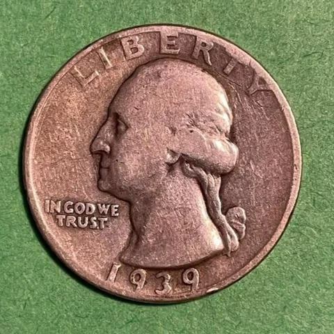 1939-D Washington Quarter, 90% Silver Coin **Collection Coin Cover