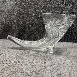 Vintage Kristallglas Füllhorn Pinwheel Vase - groß - 13,5 cm H x 26 cm L - Bild 1 von 17