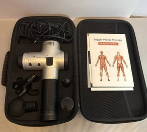 OPOVE M3 Pro Deep Tissue Percussion elektrische Massagepistole silber GETESTET, FUNKTIONIERT - Bild 1 von 9
