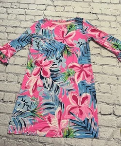 Lilly Pulitzer Girls Mini Sophie Ruffle Dress Cockatoo UPF 50 Size XL (12-14) - Picture 1 of 11