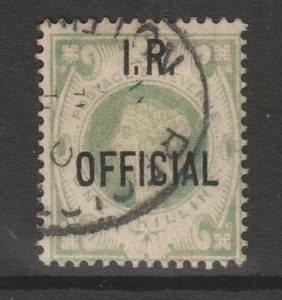1889 QV 1s verde opaco "I.R. OFICIAL" EN MUY BUEN ESTADO/USADO. - Imagen 1 de 2