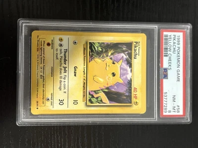 1999 Pokemon Pikachu Yellow Cheeks 58/102 PSA 8 - Image 1 of 2