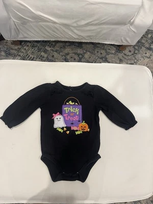 Body Okie Dokie bebé/bebé halloween bordado negro entrepierna a presión 6 meses Foto 1 de 4