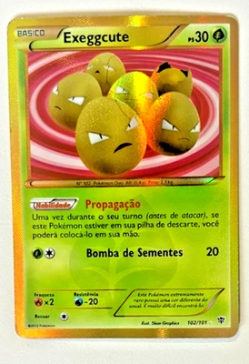 Pokemon Exeggcute 102/101  B&W Plasma Blast Secret Rare Holo LP 201 (Portuguese) - Image 1 of 2
