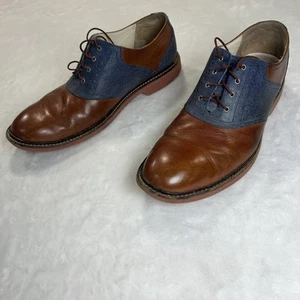 Scarpe da sella COLE HAAN Air Colton uomo 10,5 Oxford blu marrone C11423 - Foto 1 di 10