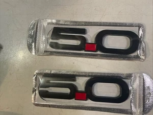 2015-2021 Mustang GT Genuine Ford OEM 5.0 Gloss Black  Fender Side Emblems Pair - Bild 1 von 14