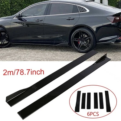 78.7'' Gloss Black Side Skirts Extension Splitter For Chevrolet Impala 2000-2020 Foto 1 de 4