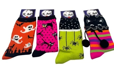 Женские носки для Хэллоуина K. Bell — упаковка 4 шт., размер 9–11 - Изображение 1 из 4