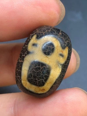 Budismo Tibetano Dragón Vena Ágata Antigua Dzi *Dioses de la Riqueza* Cuenta Z5 Foto 1 de 4