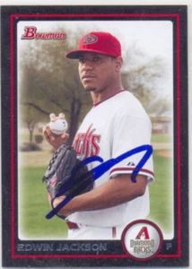 EDWIN JACKSON ARIZONA DIAMONDBACKS SIGNED CARD CARDINALS CHICAGO CUBS NATIONALS - Picture 1 of 1