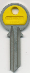 Y-1 KEY BLANKS 2 KEYS YELLOW PLASTIC TOP - Picture 1 of 1