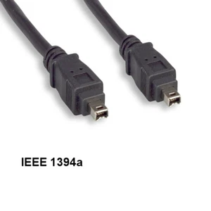 Cable KNTK 10 ft IEEE-1394a 4 a 4 pines Firewire 400Mbps iLINK DV PC Cable negro - Imagen 1 de 1