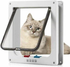 4 Way Dog Flap Cat Flap Cat Door M-XL Entrance Control System Dogs - Picture 1 of 14