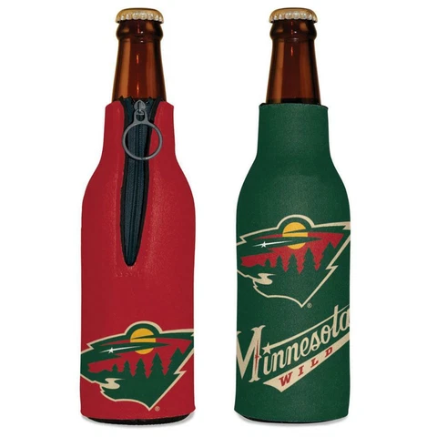 Minnesota Wild 12oz Two Sided Bottle Cooler [NEW] NHL Can Holder Foam Koozie Cover