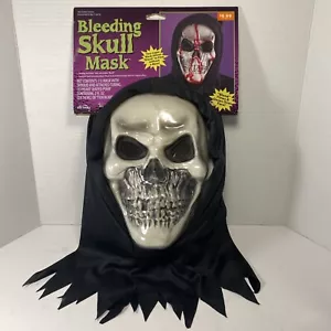 Blutender Totenkopf Maske Kostüm fließt Fun World Halloween Neu in Verpackung Neu Skelett - Bild 1 von 7
