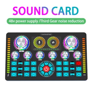 Soundkarte Studio Aufnahme Bluetooth Mikrofon Mixer Voice Streaming Podcast Karaoke - Bild 1 von 24