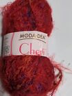 Moda Dea "Cheri" Worsted Weight Nylon Fluffy Yarn.  Red