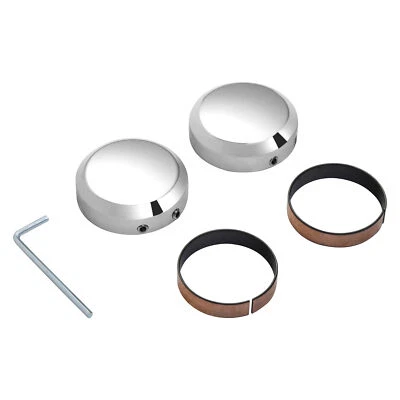 Front Upper Fork Stem Nut Covers Fit For Harley Softail Dyna Sportster Chrome - Imagen 1 de 4