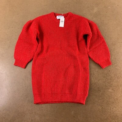 Antiguo Vestido Suéter Azul Marino Niña Pequeña Talla 5T Rojo Blusa Manga Cocoon Nuevo con Etiquetas Foto 1 de 4
