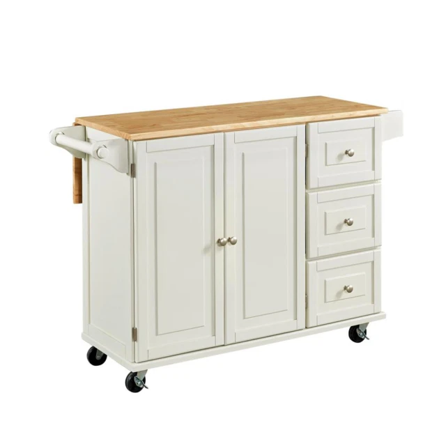 Home Styles 4511-95 Liberty Kitchen Cart with Wood Top - White