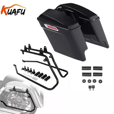 5" Stretched Extended Saddle Bags Conversion Brackets For Harley Softail Fat Boy - Image 1 of 4