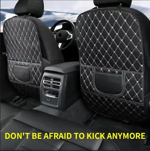 Car Seat Back Anti Kick Pad Mat PU Leather Protector Cover - Picture 1 of 10