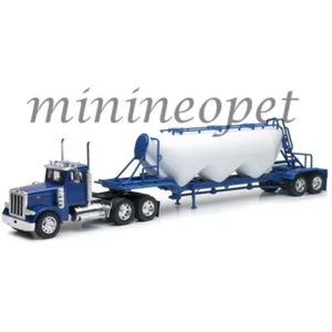 NEW RAY PETERBILT 379 PNEUMATIC DRY BULK TRAILER 1/32 BLUE WHITE SS-10583 - Picture 1 of 1