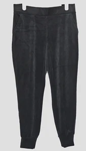 Cable & Gauge Women's Soft  Luxe Velour Black Joggers with Side Pockets Size M - Picture 1 of 7