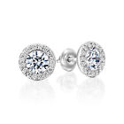 Brilliant 18KT White Gold Round Cut Diamond Stud Earrings 2.20 CT H/SI2