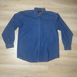 Harriton Button Shirt Men’s Large Denim Blue  Woodward Dream Cruise - Picture 1 of 8