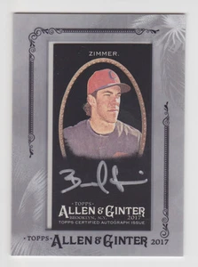 BRADLEY ZIMMER 2017 Topps Allen & Ginter X Mini Black Silver Rookie Auto RC - Picture 1 of 1