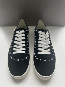 Stuart Weitzman Laced Flats/Trainers: BNIB black Suede With Pearl Detail - Picture 1 of 15