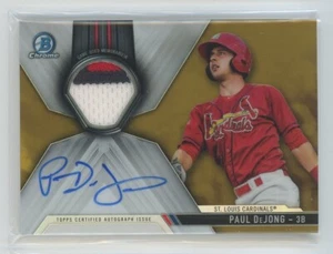 Paul DeJong 2017 Bowman Chrome Patch Autograph Gold 19/50 Cardinals Jersey Auto - Picture 1 of 2