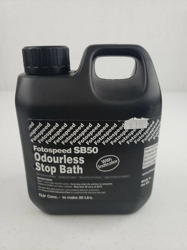 NOS VTG FOTOSPEED SB50 Odourless Stop Bath W/ Indicator 1Ltr Conc Makes 20 Ltrs - Image 1 of 4