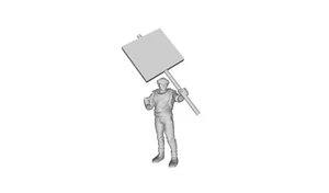 Printle R Homme 520--Figura de puño para hacer letreros de protesta de hombre para dioramas conjuntos de tren - Imagen 1 de 11