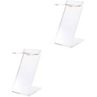  2 Pack White Acrylic Hair Dryer Display Stand Z Shaped Rack