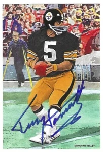 Handsignierte TERRY HANRATTY Pittsburgh Steelers Custom 4x6 Kunstkarte mit Showticket - Bild 1 von 1