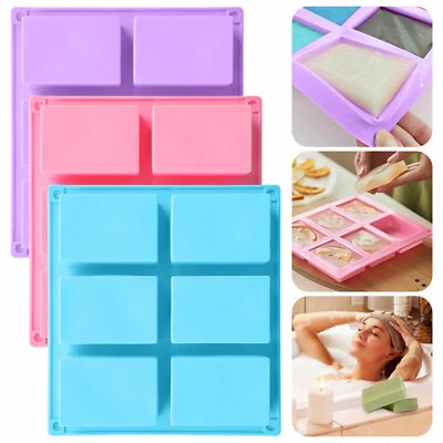 6 полостей силиконовая форма для мыла прямоугольная форма для мыла выпечки торта сделай сам инструмент ручной работы - Изображение 1 из 4