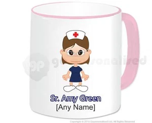 Personalised Nurse Mug (Navy Blue Dress with Glasses ) Staff Mentor Student Gift - Picture 1 of 8
