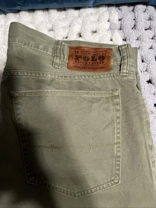 POLO RALPH LAUREN Jeans Mens 36/32 Army Green Drab Weekend Excursion Pants - Picture 1 of 18