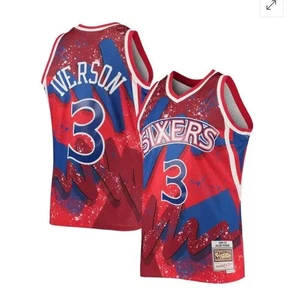 Philadelphia 76ers Allen Iverson 3 Mitchell & Ness Hyper Hoops Swingman Jersey L - Picture 1 of 17