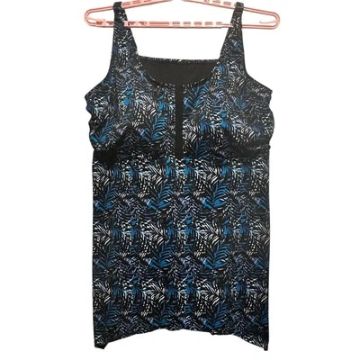 Swim 365 Swimsuits For All Women's Plus Size Longer Length Tunic Tankini Top 32W - Image 1 of 4